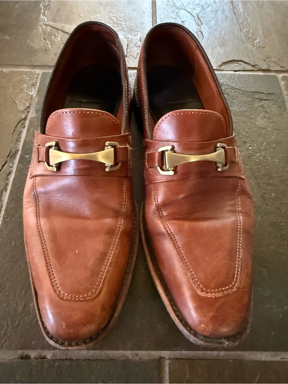 Allen Edmonds Burbank Chestnut Brown Leather Bit Loafers Mens Size 7 D